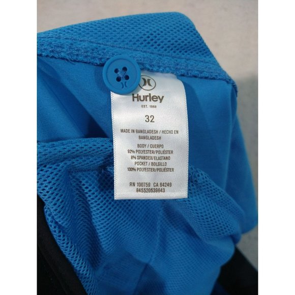 Hurley All Day Hybrid Quick Dry 4 Way Stretch Reflective Short Blue Size 32 - Picture 11 of 12